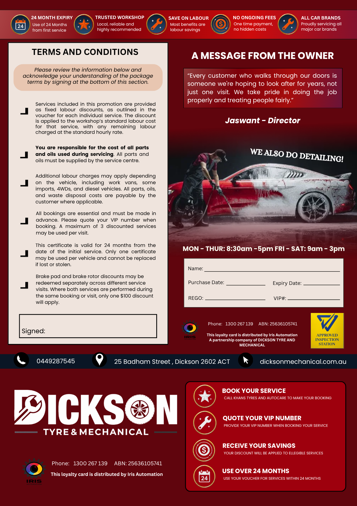 Dickson Tyre & Mechanical Back